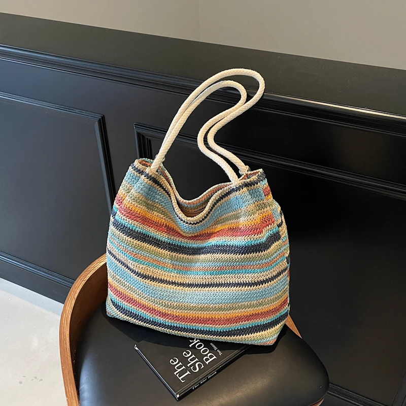 Fishing Equipment Market - Summer Straw Woven Large Capacity Shoulder