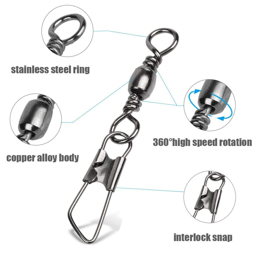 50Pcs Stainless Steel Snap Swi - Fishing Quest recensione e prezzo