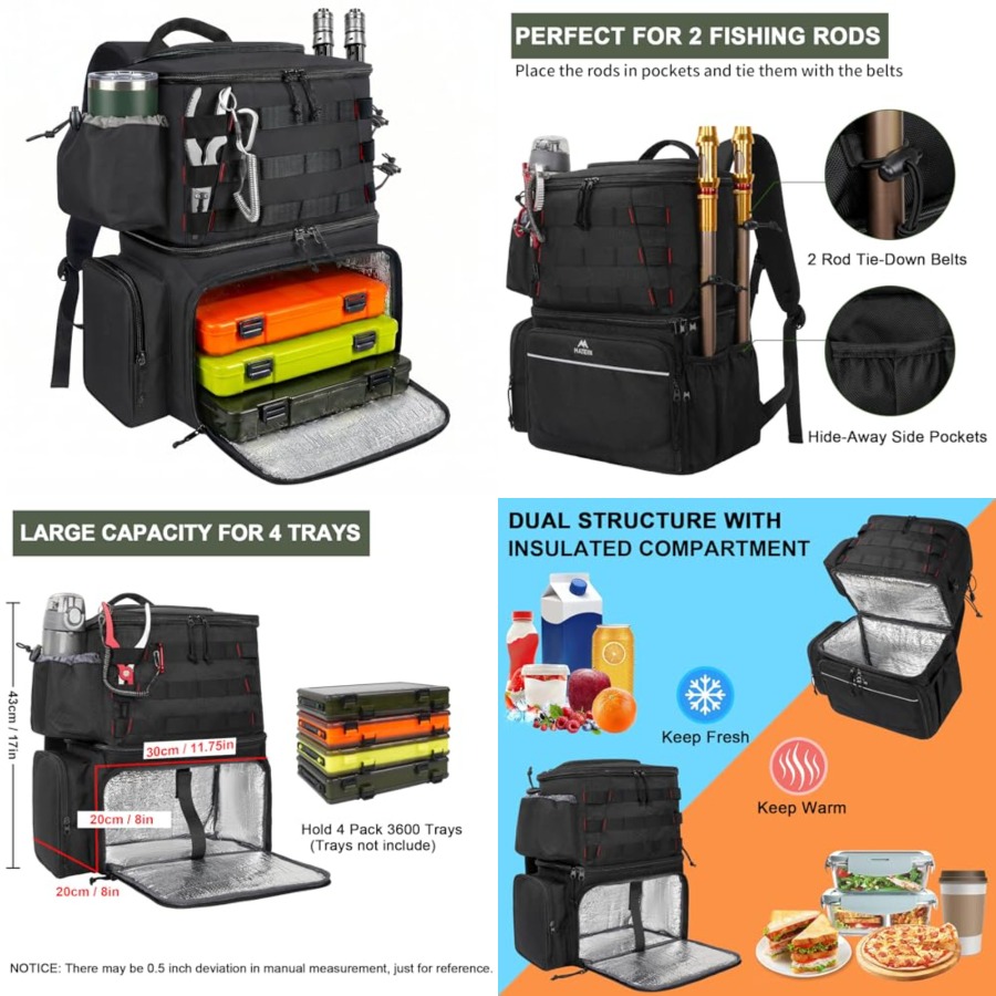 Fishing Backpack, Water Resist - Rod Holder Fishing recensione e prezzo