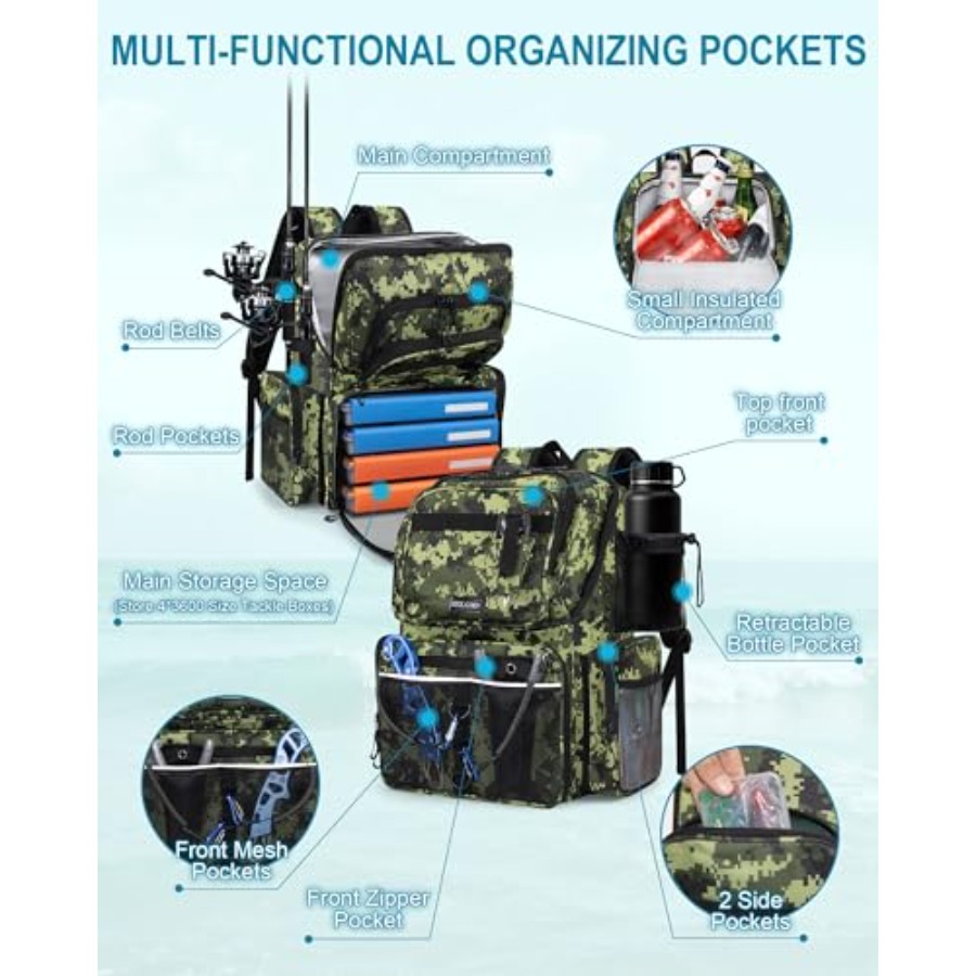 Fishing Backpack with Rod Hold - Fishing Equipment Us recensione e prezzo
