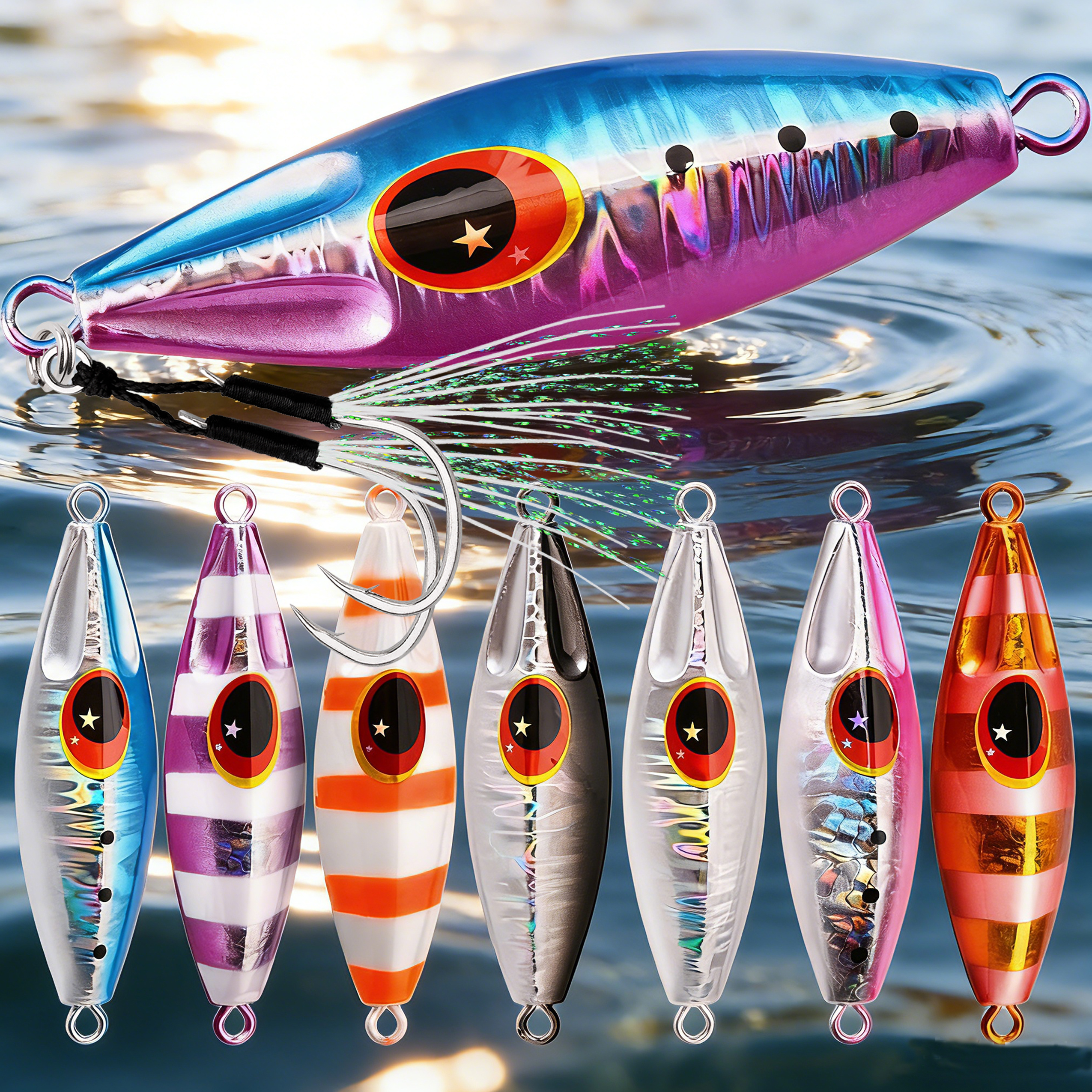 8pcs/lot Metal Jig Fishing Lur - Fishing Equipment Deals recensione e prezzo
